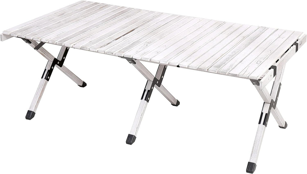 Wood Portable Foldable Camping Table with Carry Bag, Walnut, Small K412164