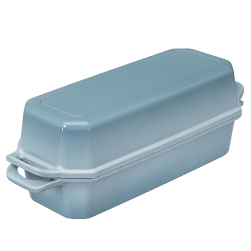 DarkCyan Enameled Cast Iron 9x5 Inch Loaf Pan with Lid O8700