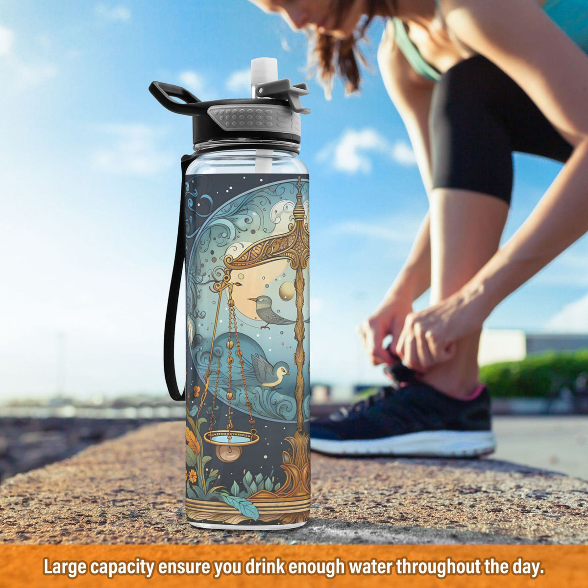 32oz Tritan Leakproof Water Bottle with Straw C975215