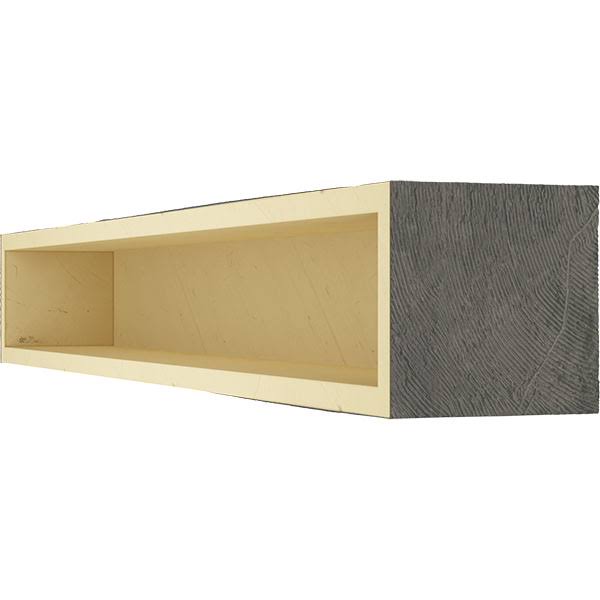 Rough Sawn Faux Wood Fireplace Mantel, Aged Ash R330