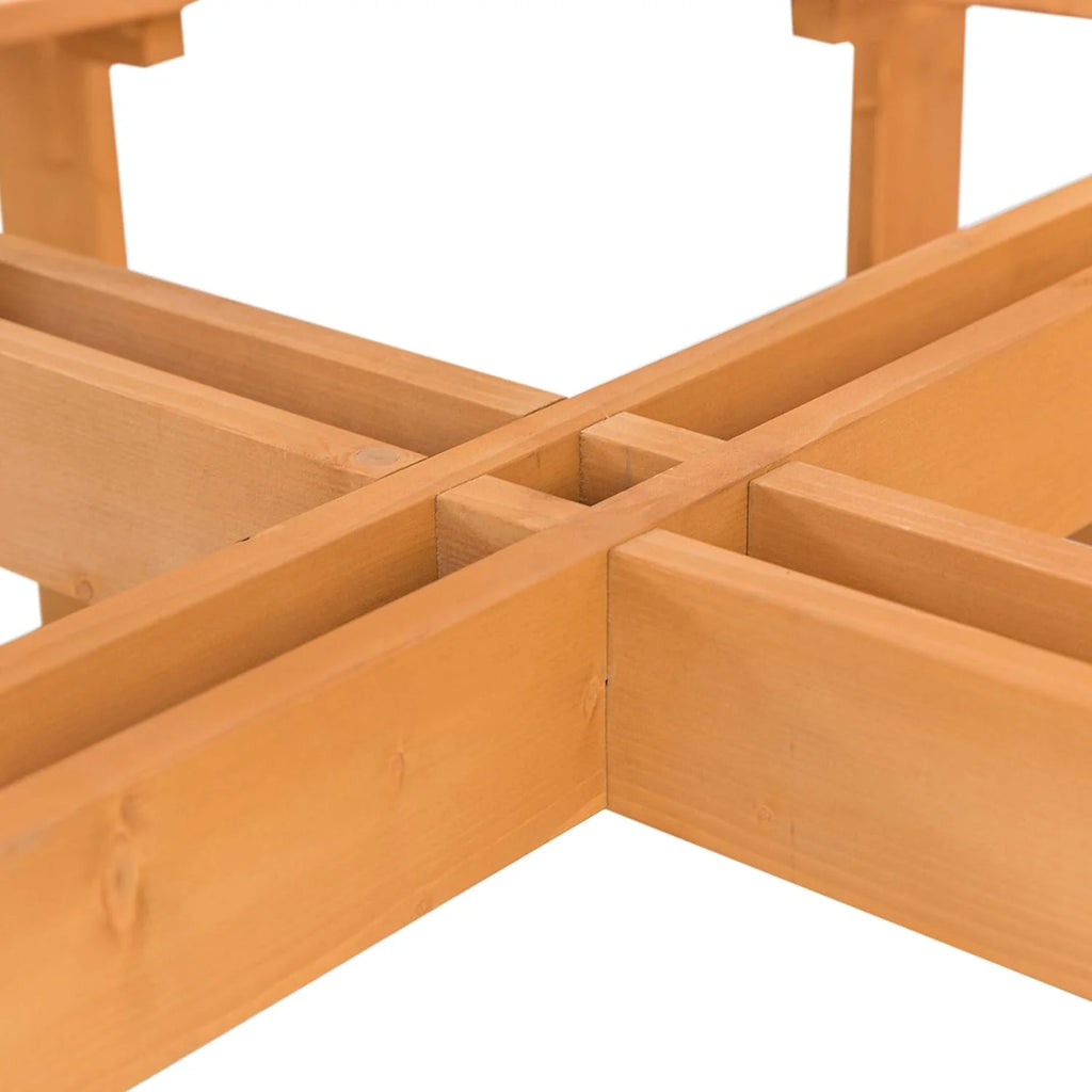 Wooden Round Picnic Table with Bench G475885
