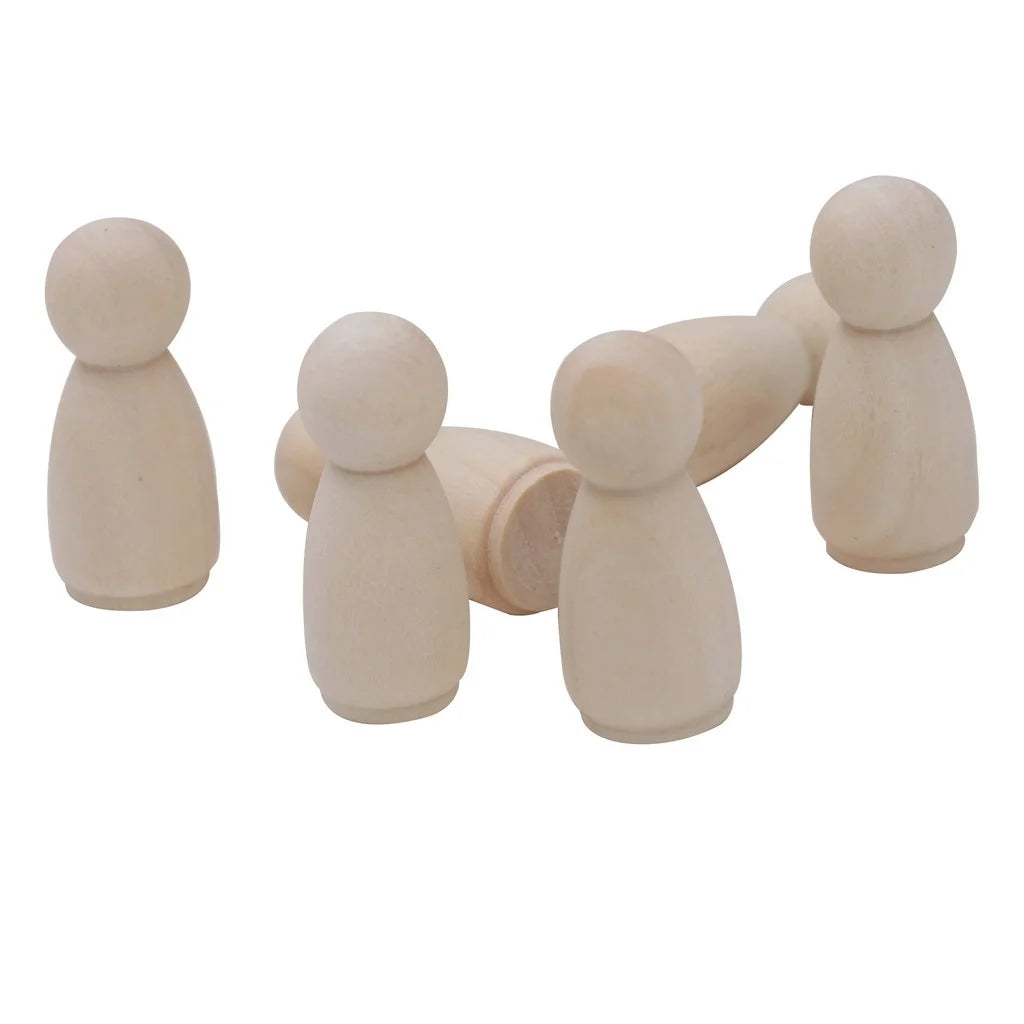 20Pcs Natural Unfinished Wooden Peg Doll Bodies Woman 55mm V409