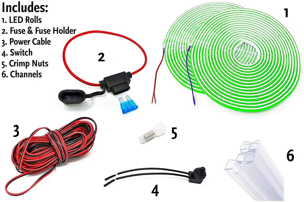 Neon Green LED Under Glow Boat Lighting DIY Kit Q624