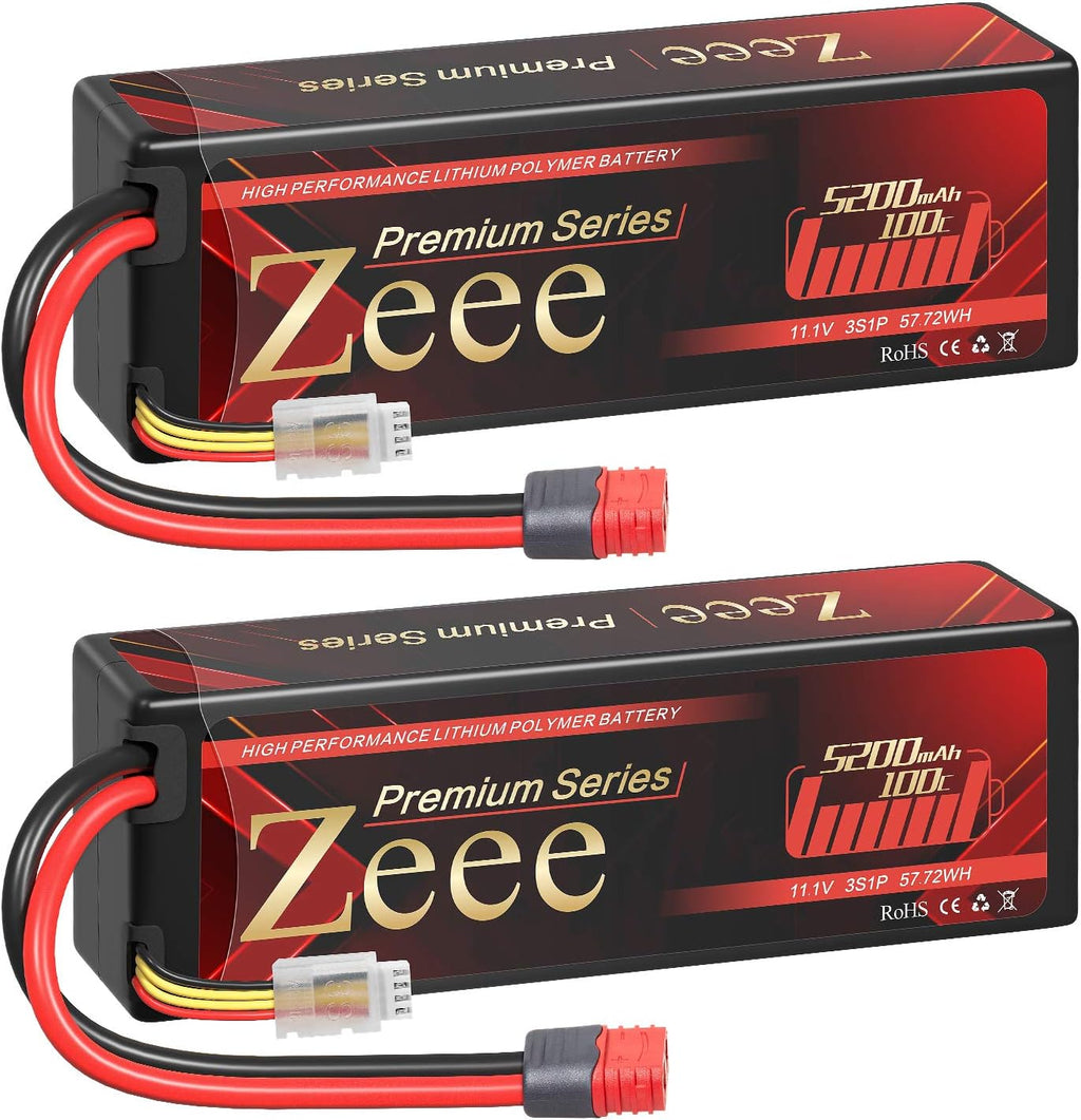 3S Lipo Battery 11.1V 100C 5200mAh Hard Case with Deans T Connector 2 Pack U426