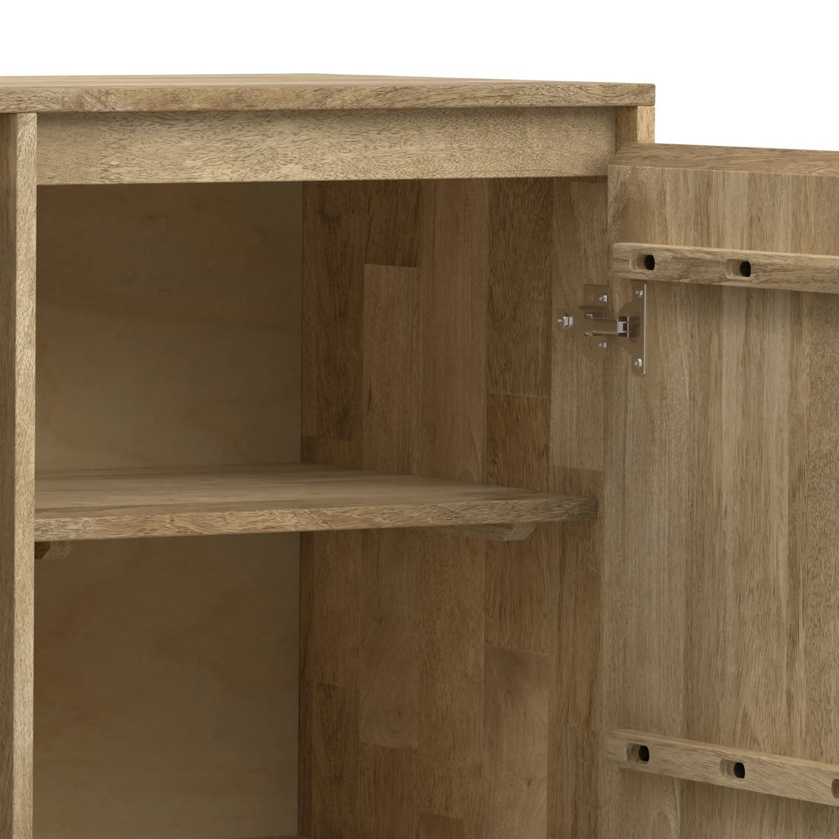 39 inch Wide Solid Mango Wood and Metal Storage Cabinet Y8021