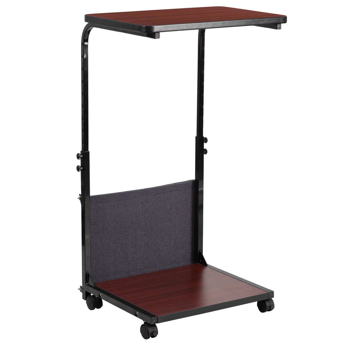 Mahogany Ergonomic Computer Desk with Removable Pouch J676
