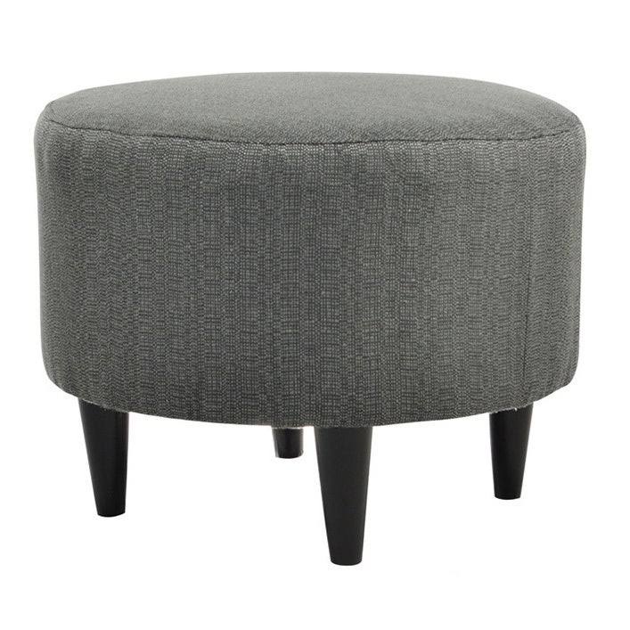 Charcoal Round Ottoman I70189