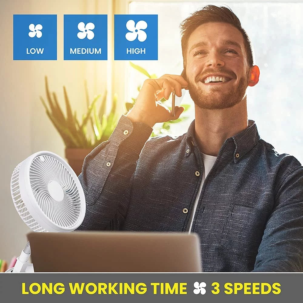2in1 Foldable Portable Rechargeable Fan L36338