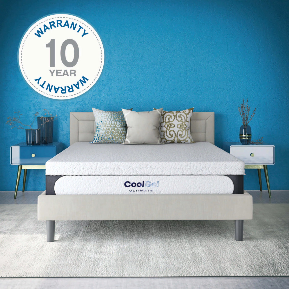 Queen Gel Memory Foam Mattress with 2 Pillows X863796