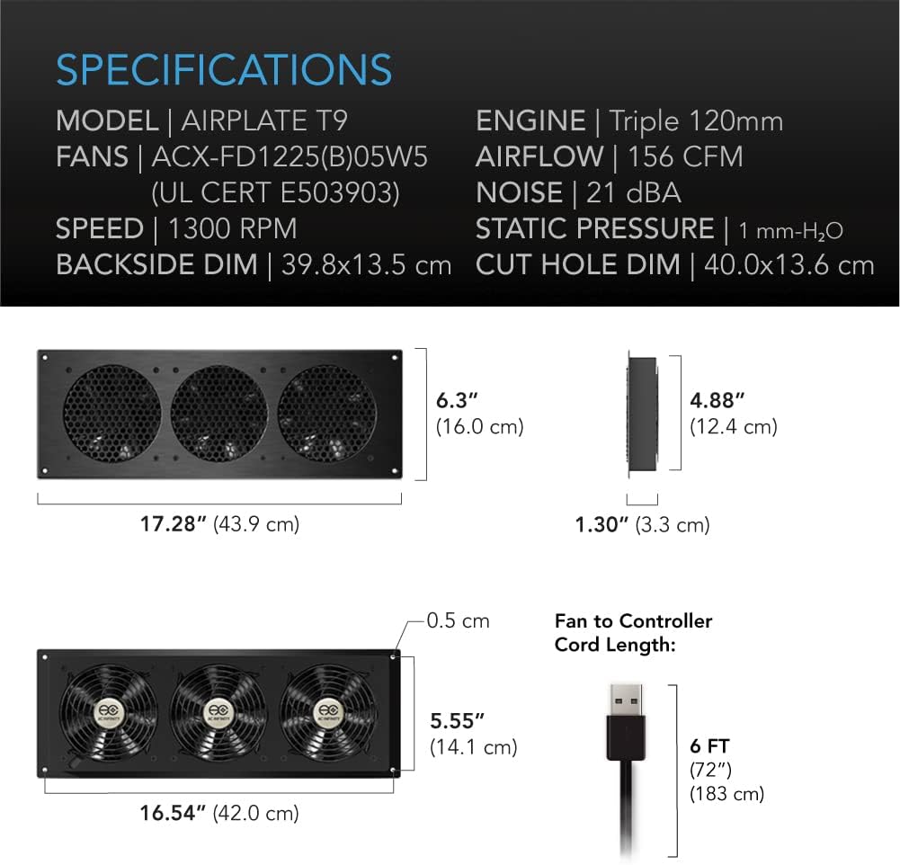 Quiet Cooling Fan System 18 with Thermostat Control H4747