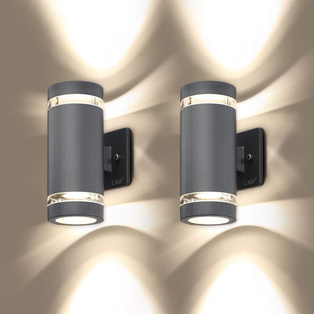 2 Pack LED Up and Down Outdoor Wall Lights Aluminum Waterproof 3000k 5W J89279