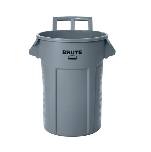 32 Gal Gray Vented Wheeled Trash Container B7257
