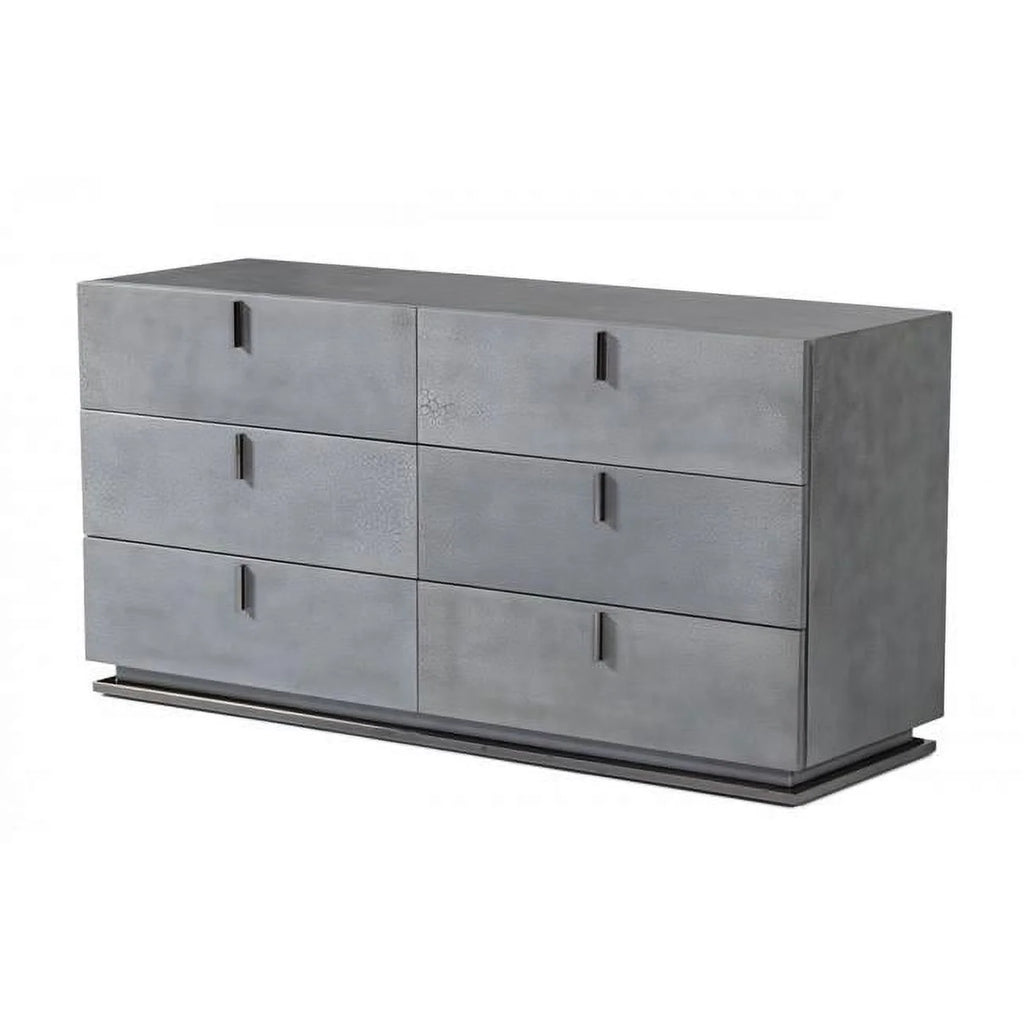 Gunmetal Gray Six Drawers Double Dresser G4914