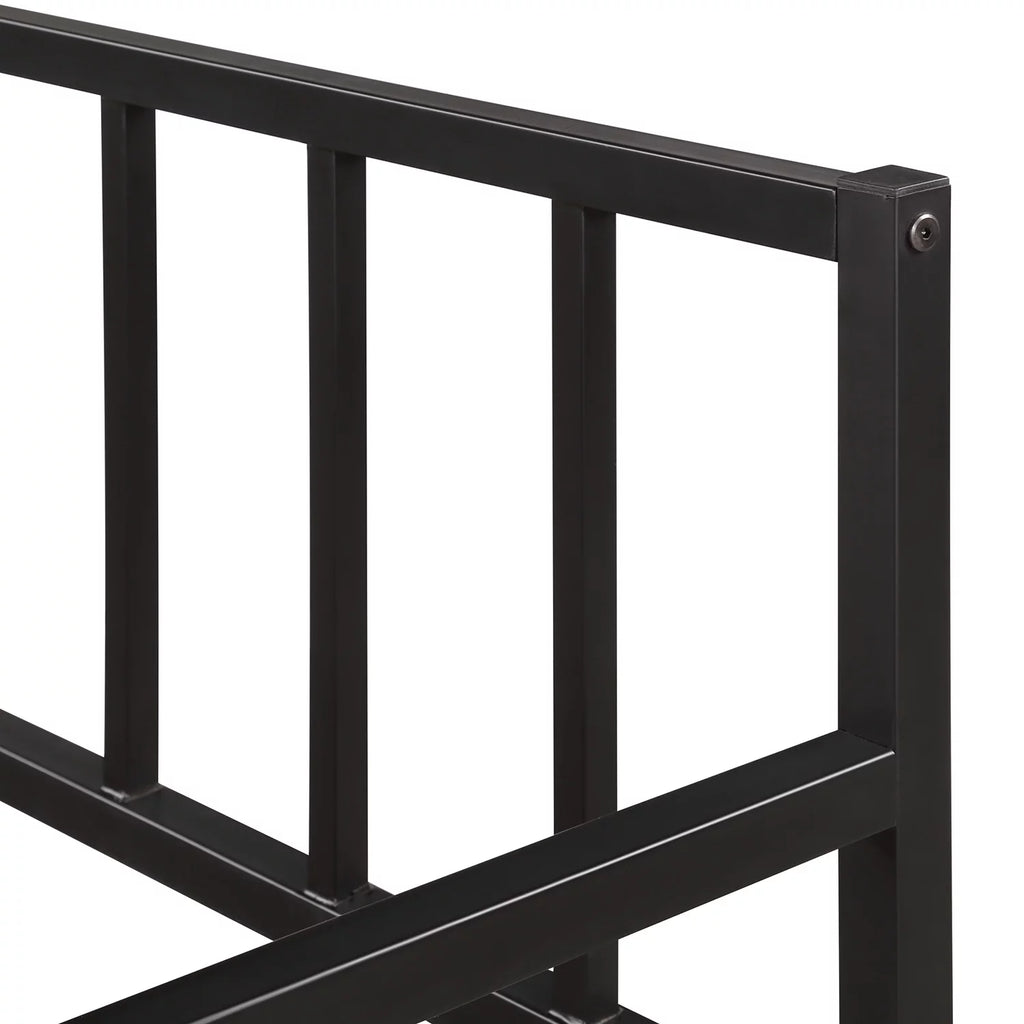 Black Metal Bed Frame with Rollers Q7246