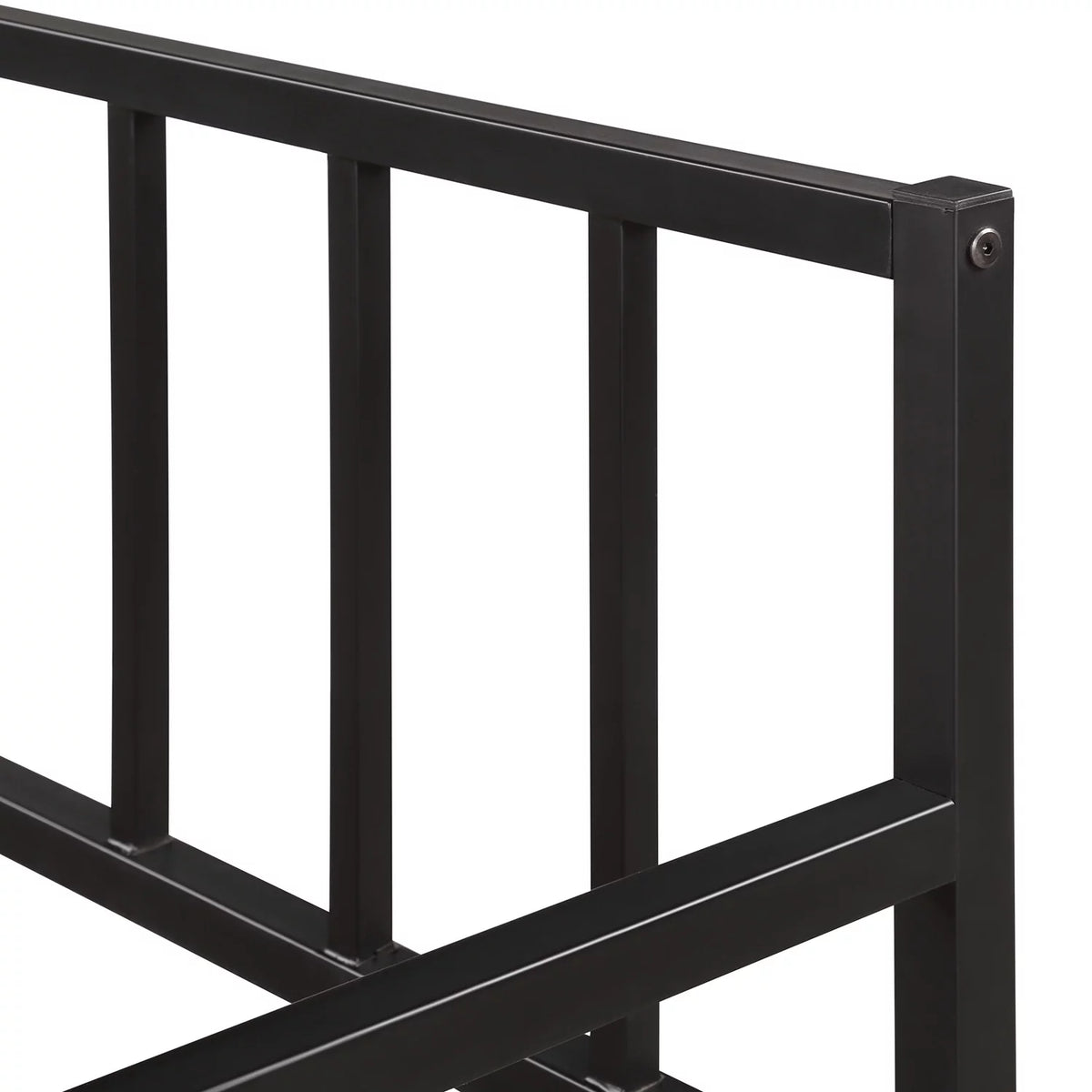 Black Metal Bed Frame with Rollers Q7246