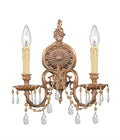 2 Light Crystal Cast Brass Wall Mount H928001