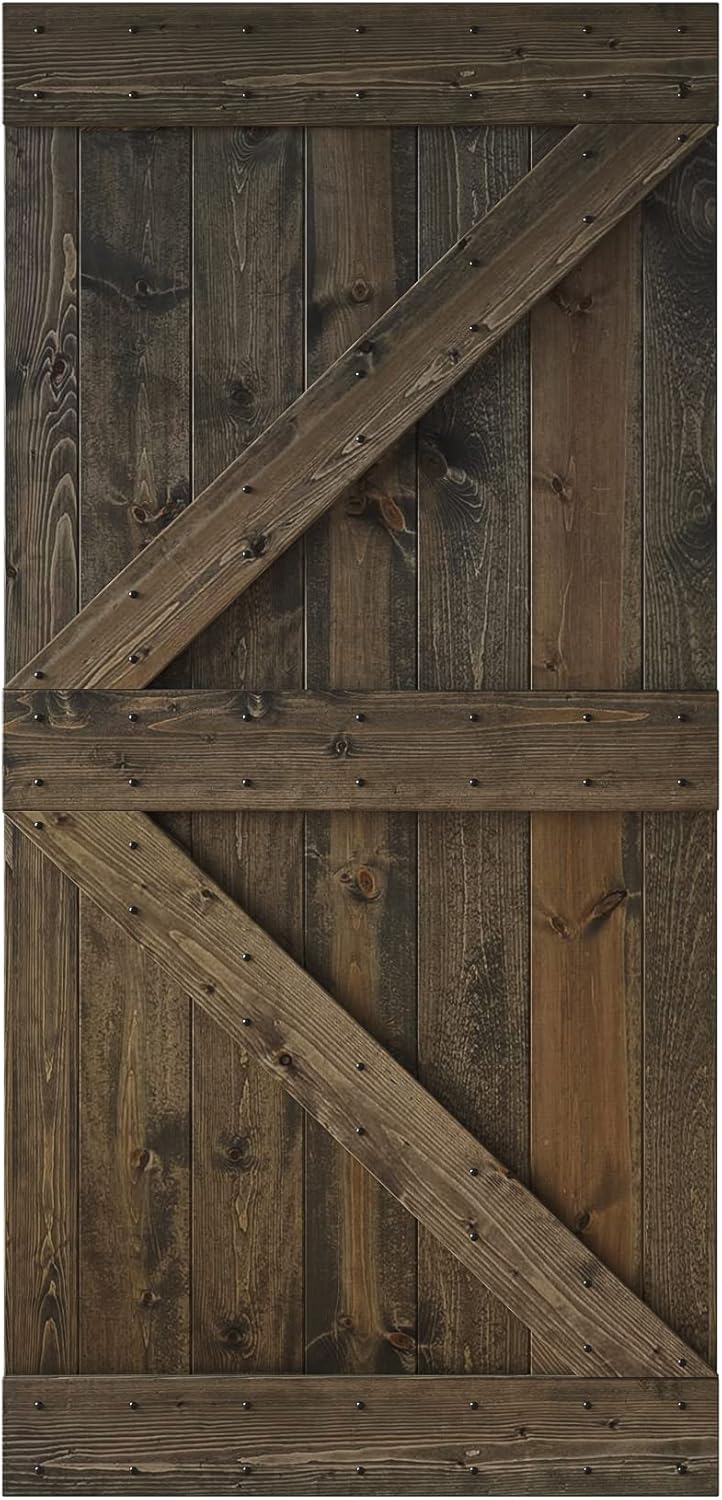 42 in x 84 in Knotty Wood Sliding Barn Door V7829