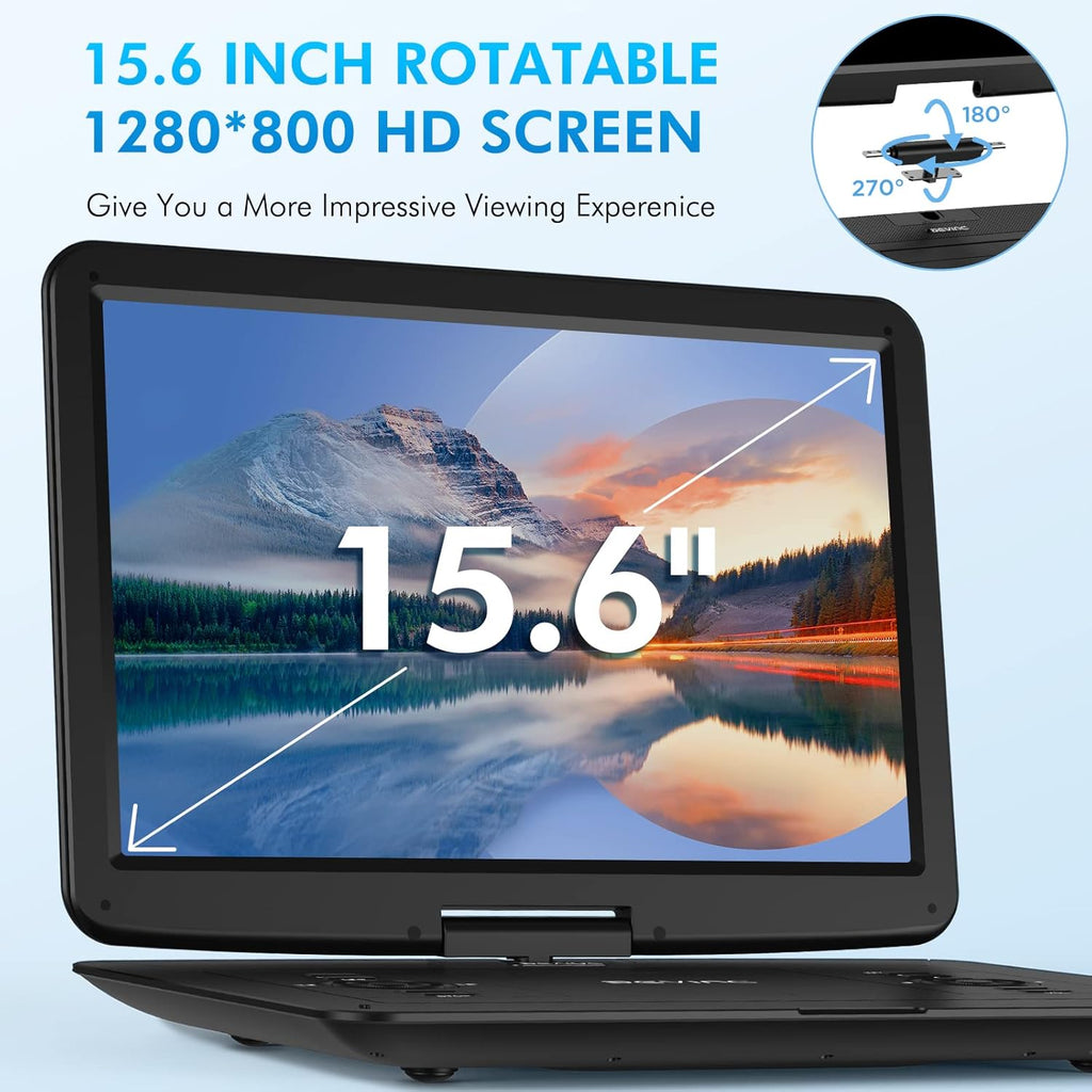 17.9" Portable DVD Player with 15.6" HD Swivel Screen, Rechargeable Battery, Remote Control S79679