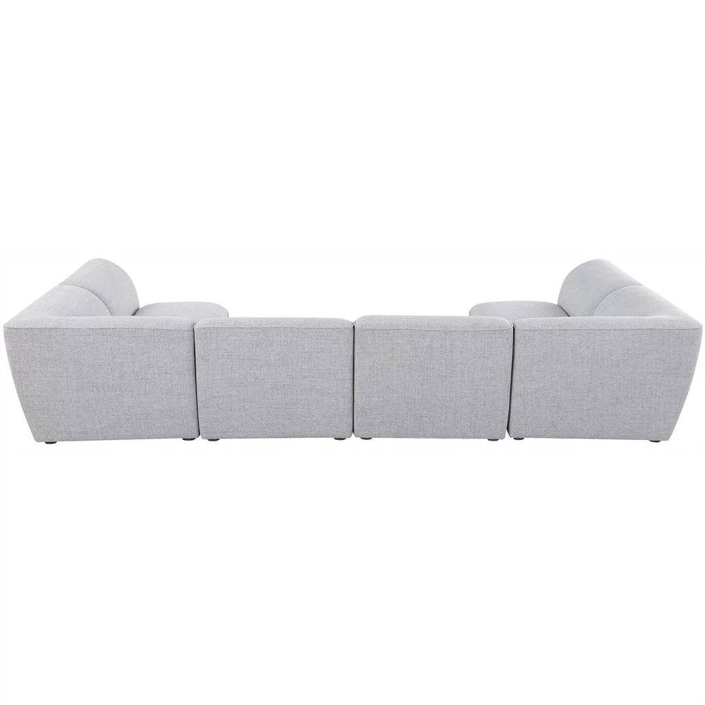 Grey Linen Textured Modular Sectional J358800