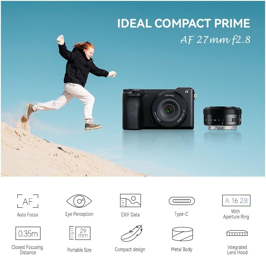 Black 27mm f2.8 APS-C Pancake Lens T274