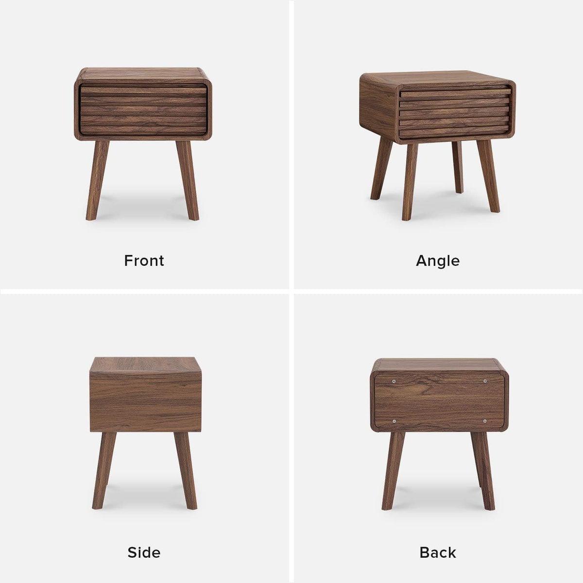 Walnut Side Table with Slatted Door T6916