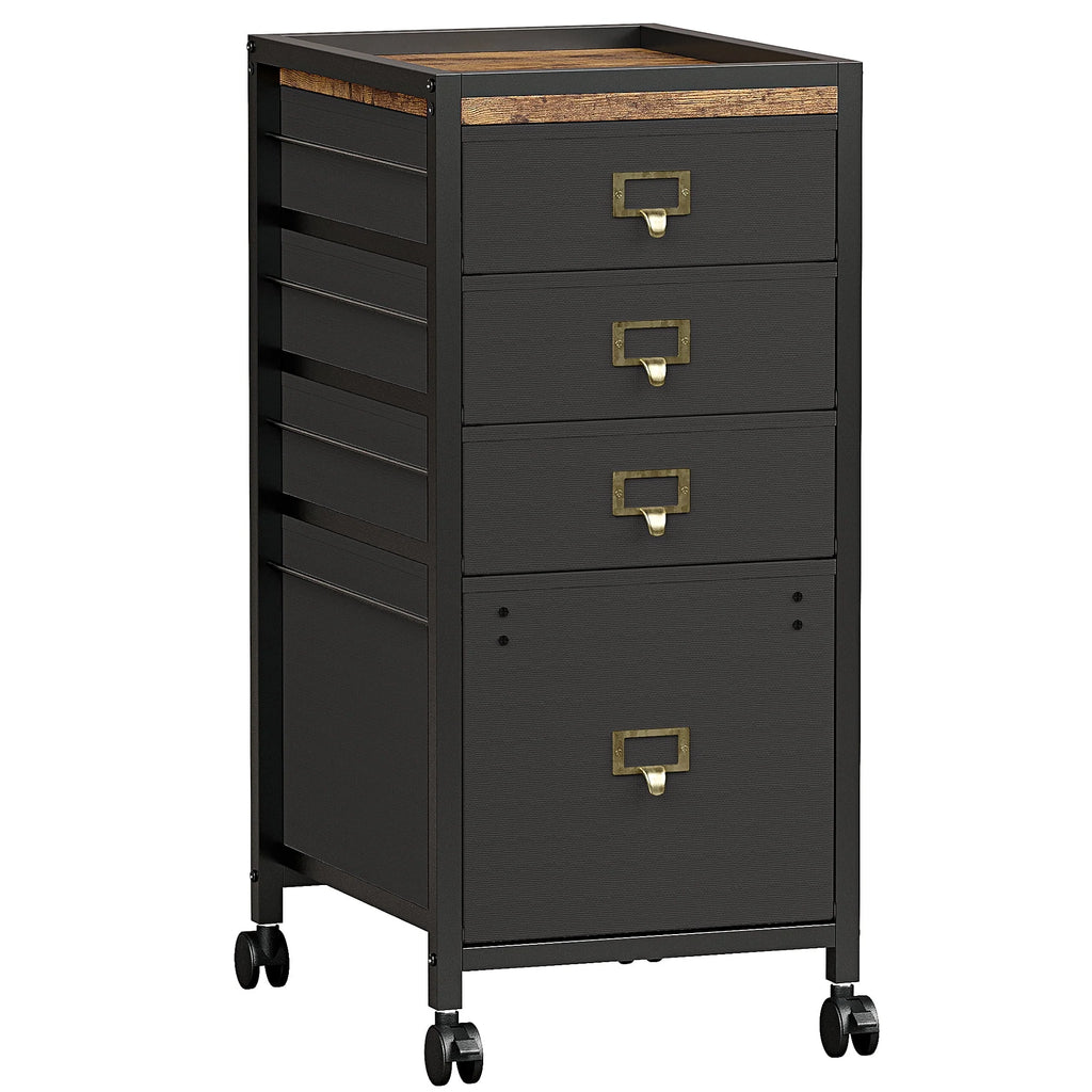 4 Drawer Black Fabric File Cabinet C2025
