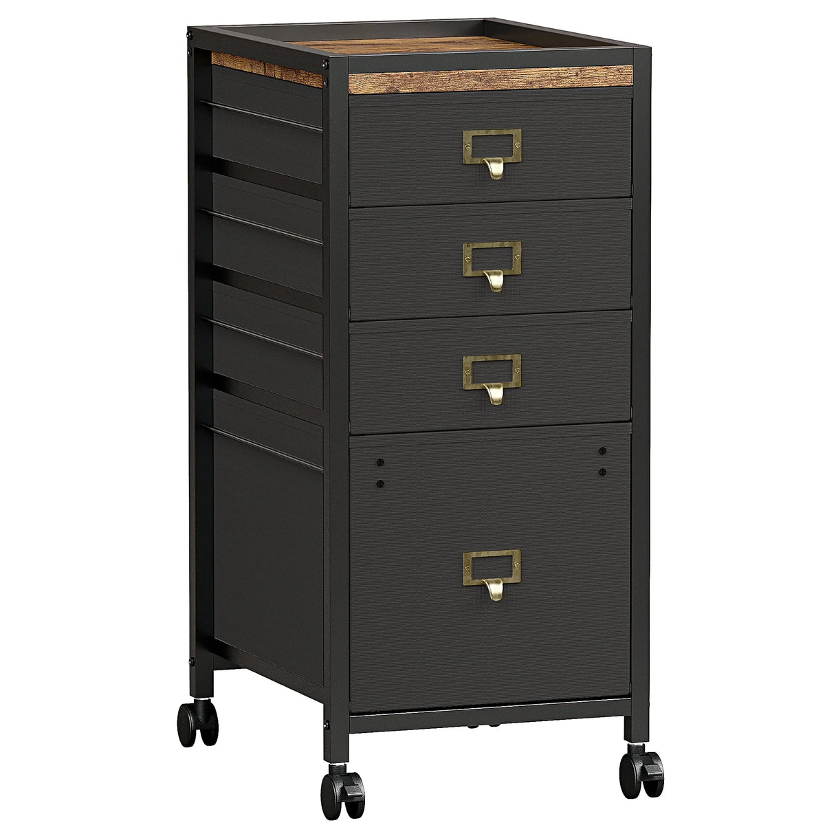 4 Drawer Black Fabric File Cabinet C2025