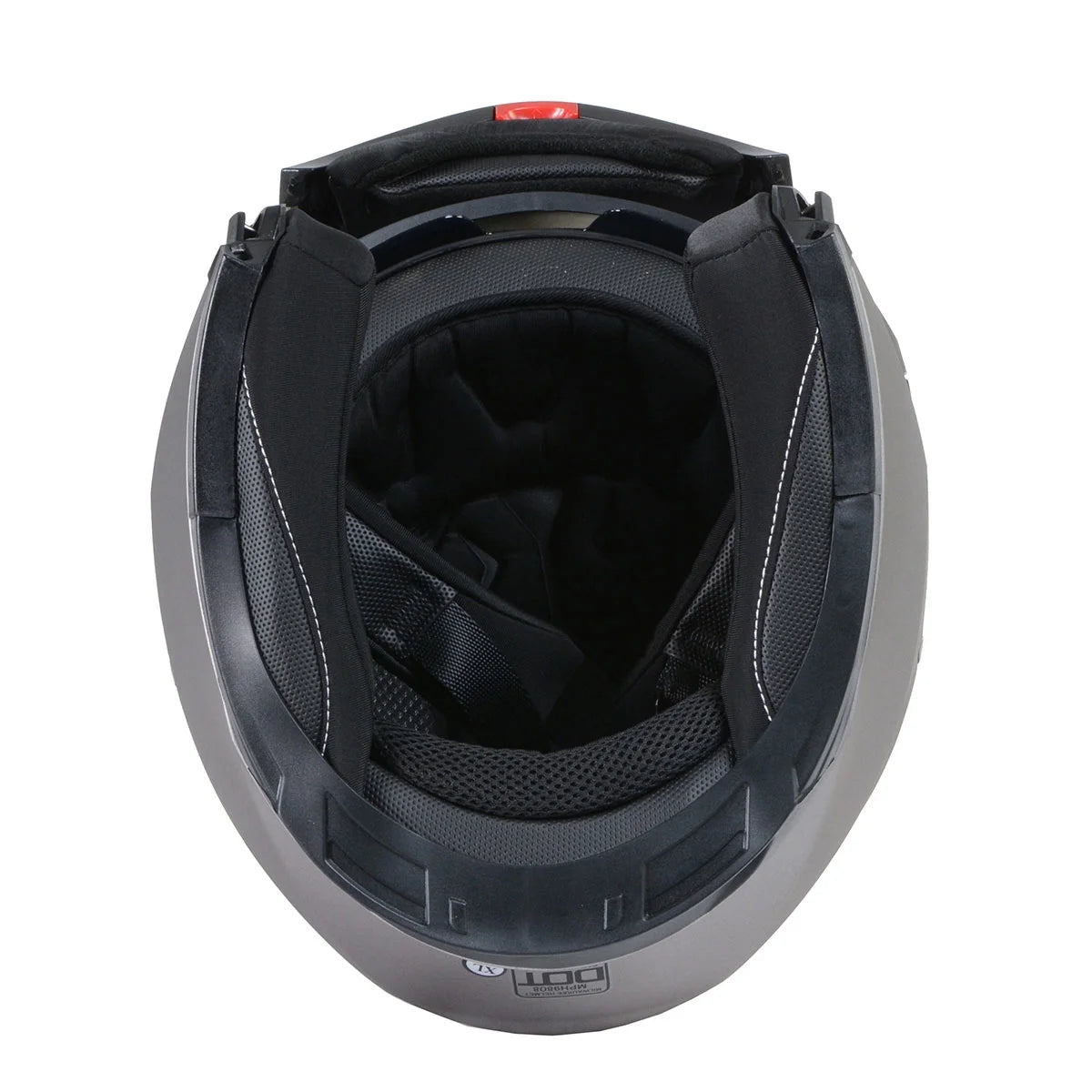 Silver Modular Motorcycle Helmet with Drop Down Visor V453