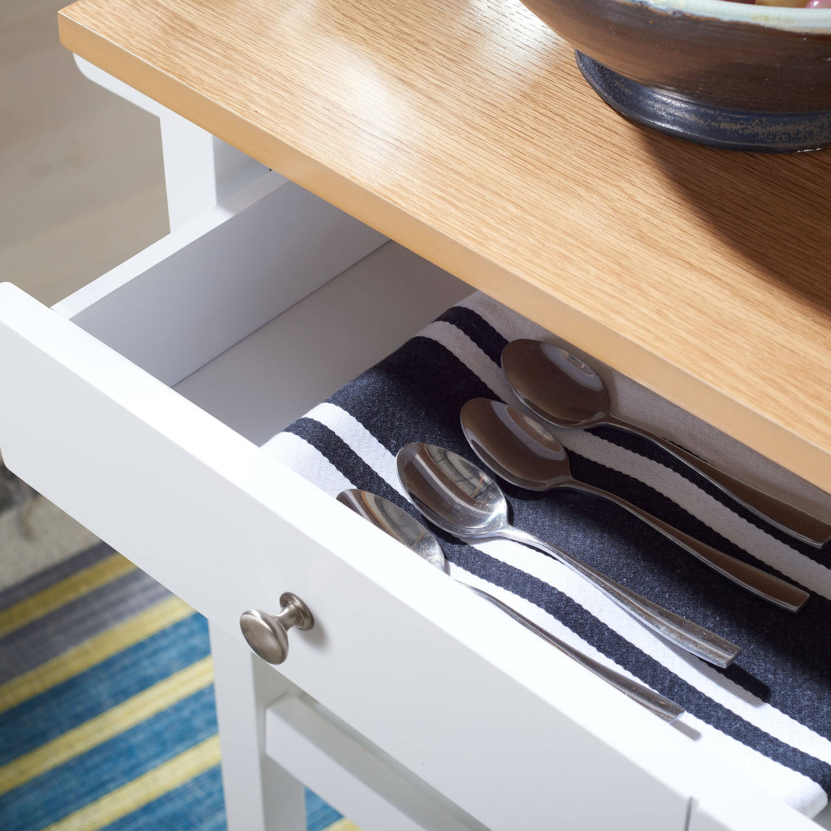 White 2 Drawer 3 Shelf Kitchen Cart K51907
