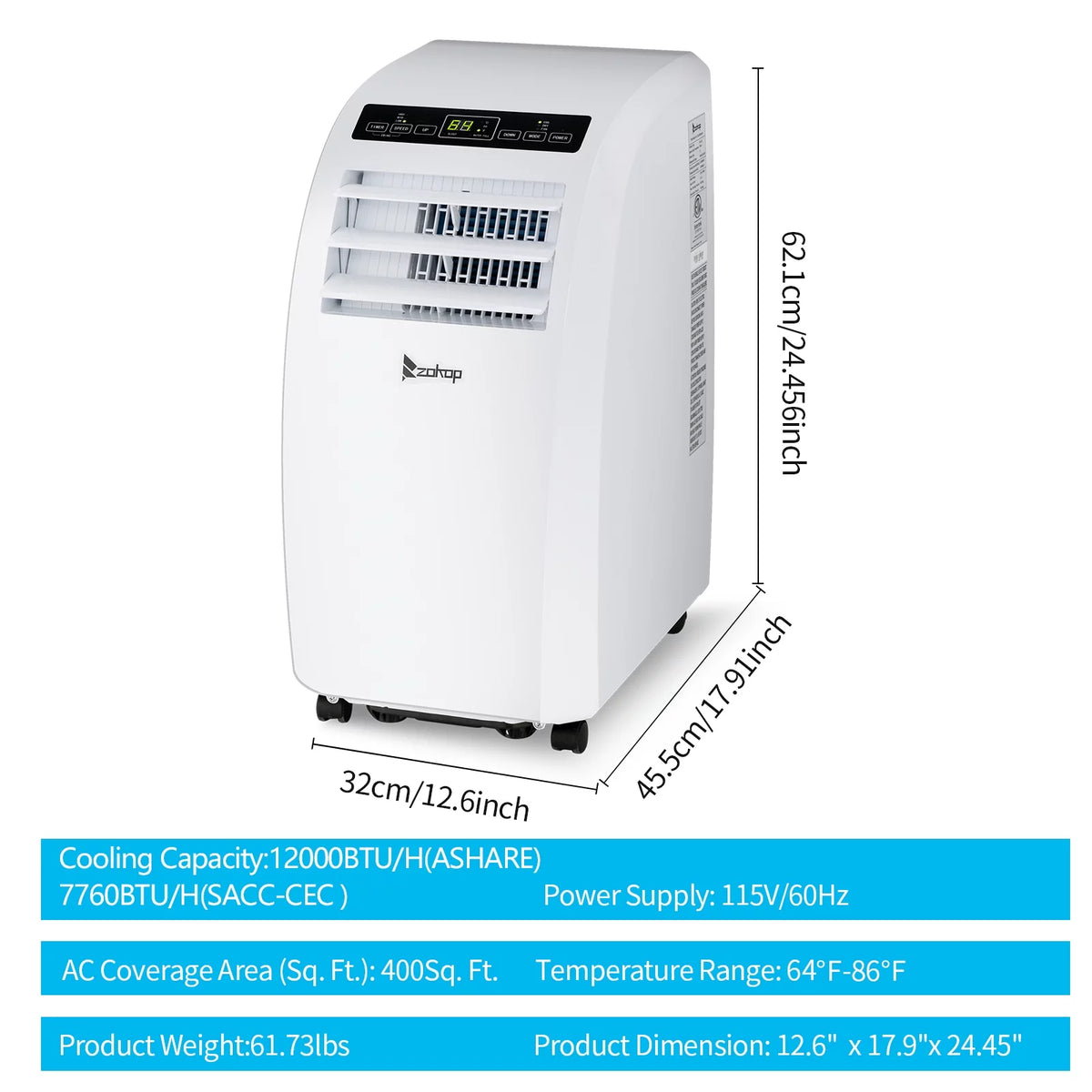 White Portable Air Conditioner B92314