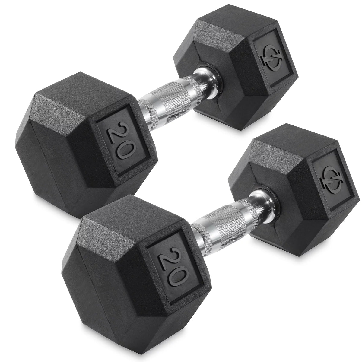 45 lb Pair Rubber Coated Hex Dumbbell O373267