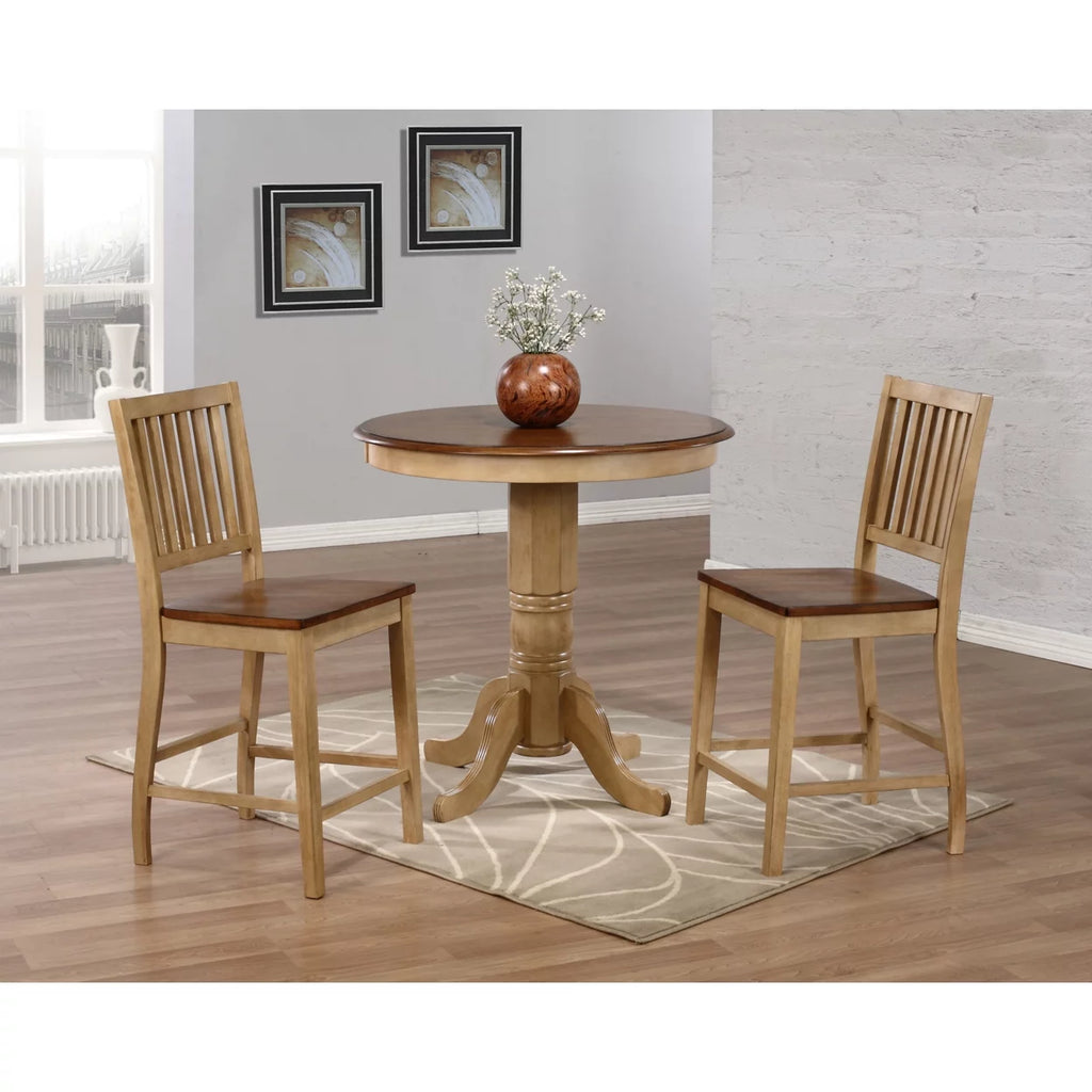 36 In. Round Two Tone Wood Dining Table (Seats 4) Z324