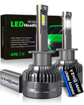 H1 LED Headlight Bulbs 120W 22000 Lumens 6500K Cool White IP68 Waterproof 2 Pack V507