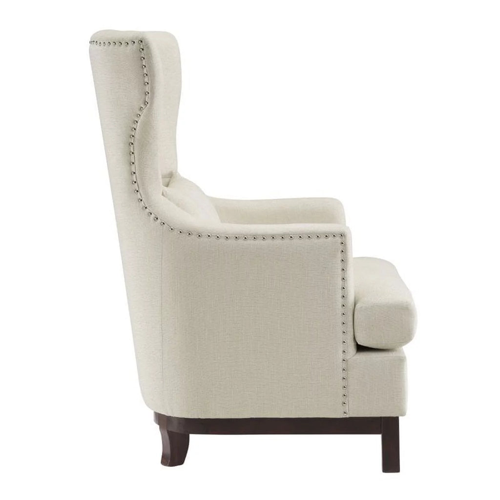 Beige Upholstered Wingback Chair I898834