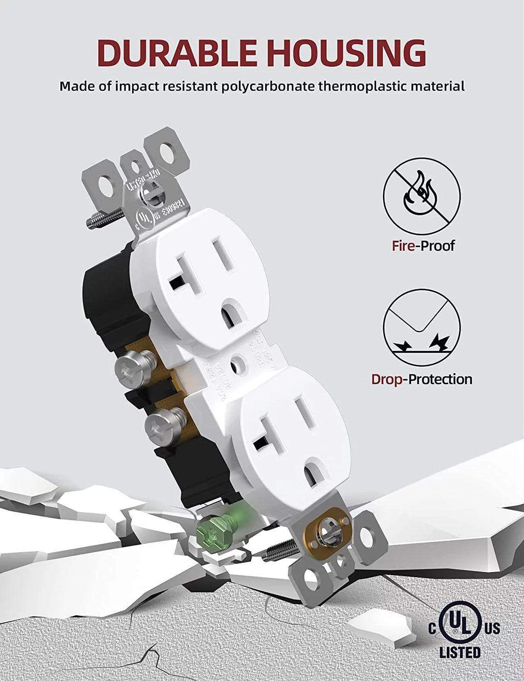 White 20Amp 125V Duplex Receptacle Wall Outlet 10 Pack G699
