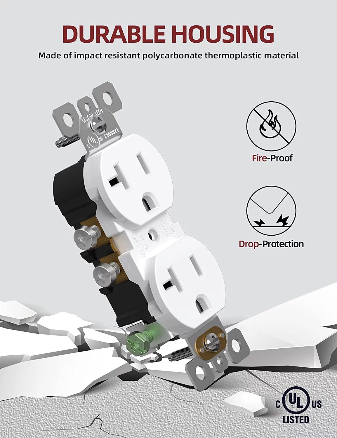 White 20Amp 125V Duplex Receptacle Wall Outlet 10 Pack G699