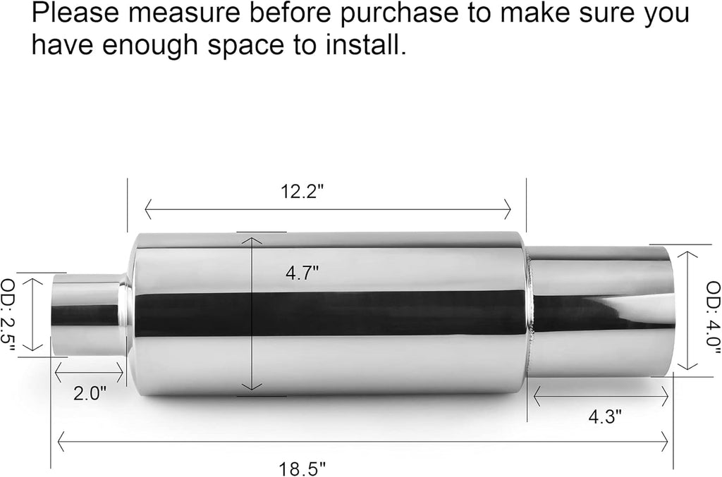 Stainless Steel Exhaust Tip, 18.5" Length, 2.5" Inlet 4" Outlet, Pack of 2 Q277994