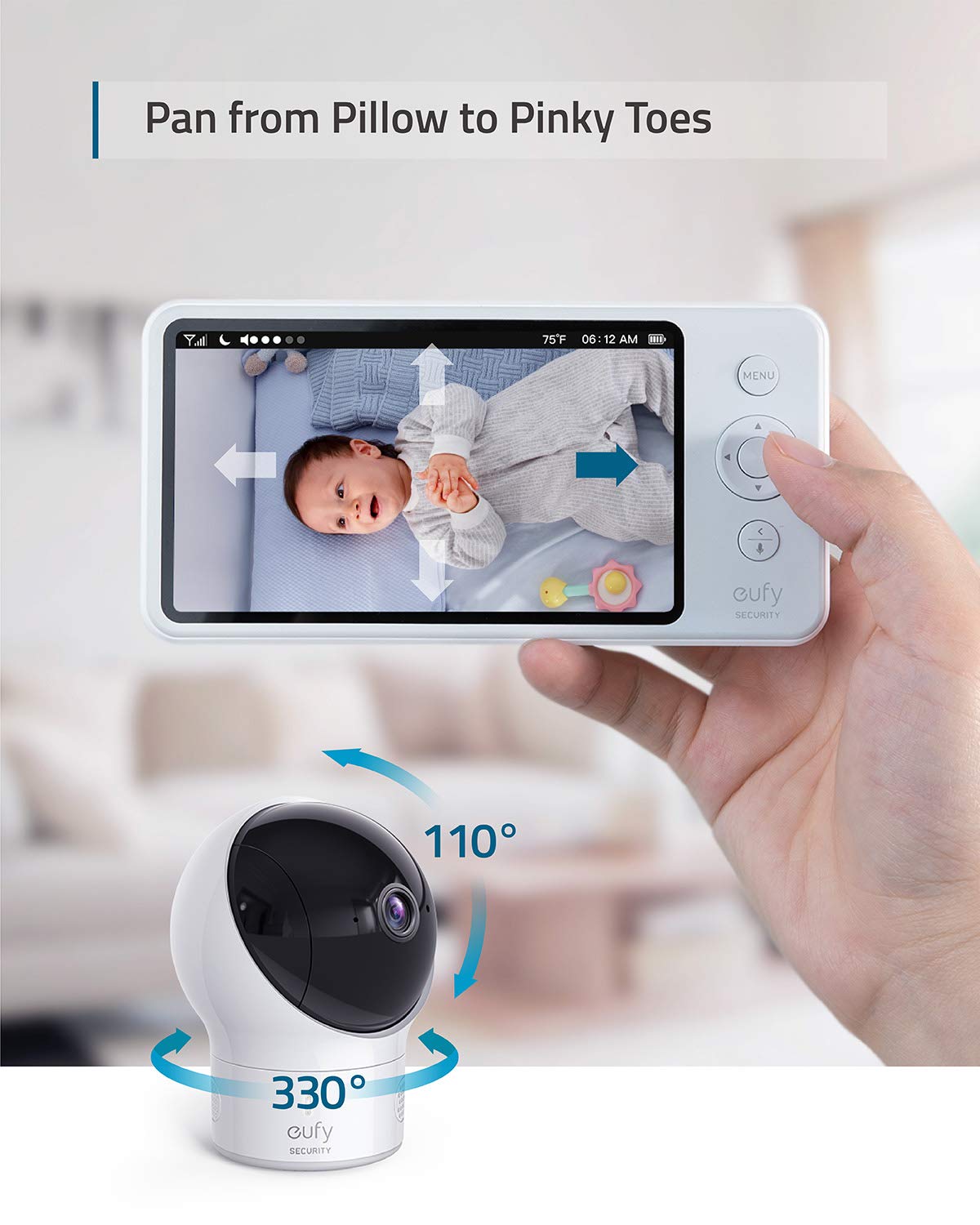 Video Baby Monitor with Camera and Audio, 720p HD, Night Vision, 5 Display G377