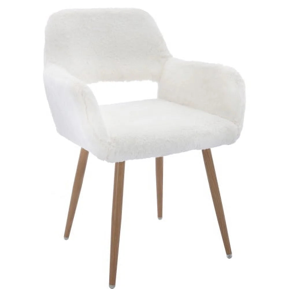 Faux Fur Dining Chairs with Solid Steel Leg I251