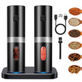 Electric Black Salt & Pepper Grinder USB Mill Z1287