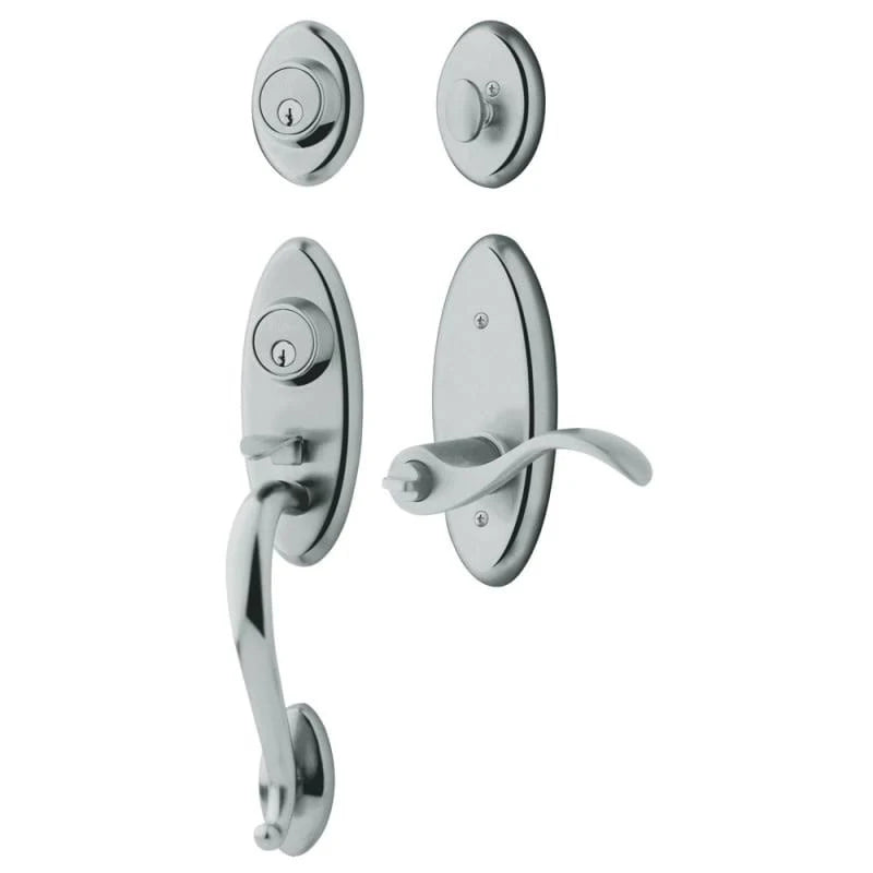 Polished Chrome Double Cylinder Handleset with Wave Lever X793767