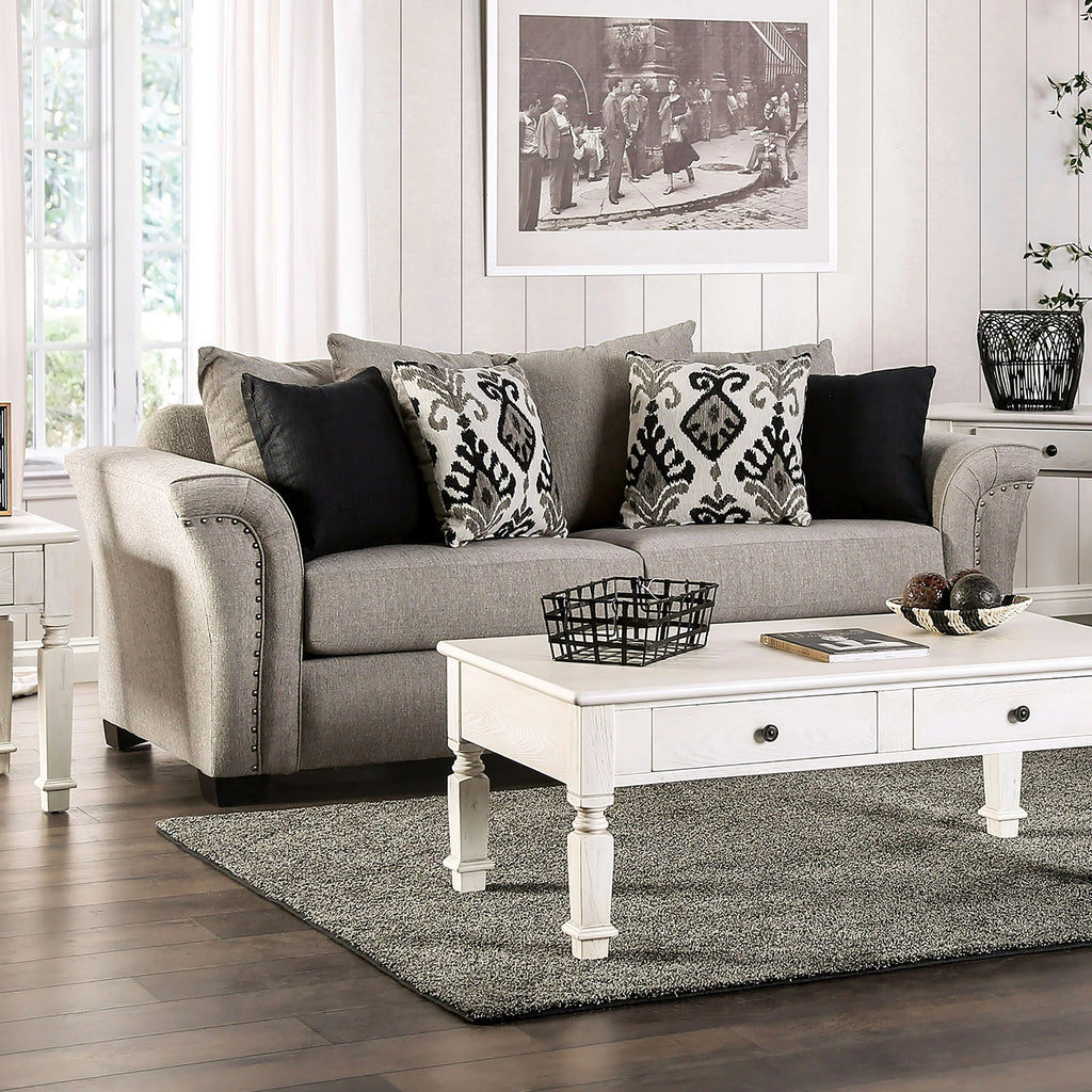Light Taupe Fabric Upholstered Sofa G287004