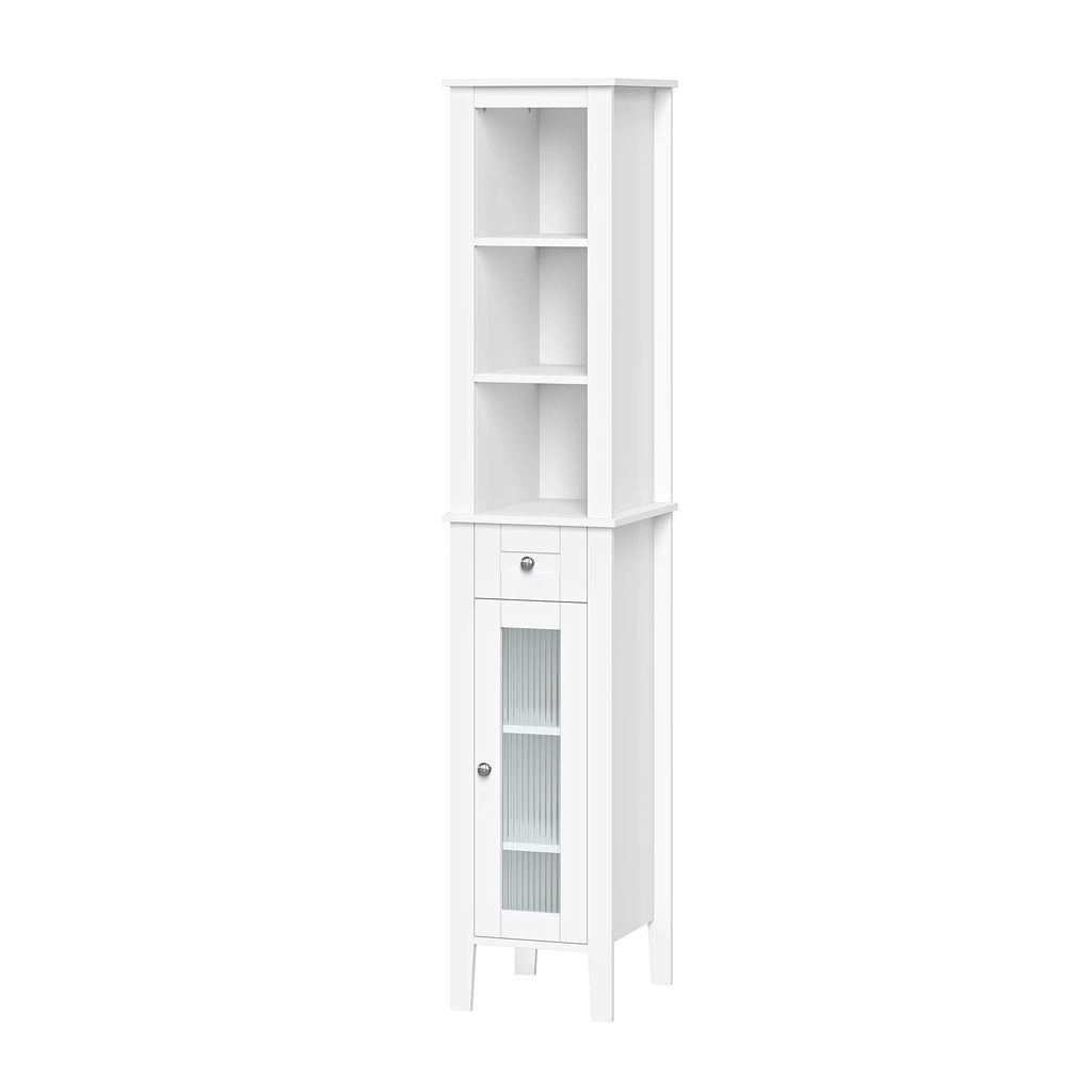 Slim Tall White Wood Cabinet P952158