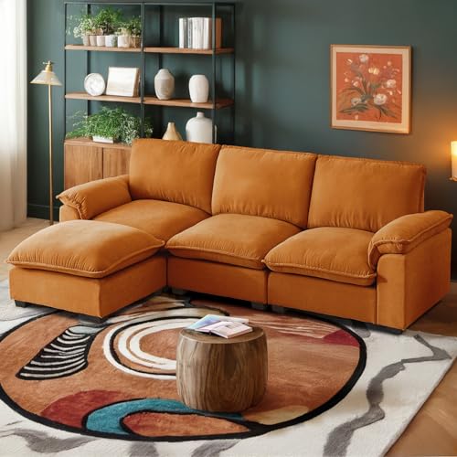 Ivory Beige Chenille Modular Sectional Sofa C6009