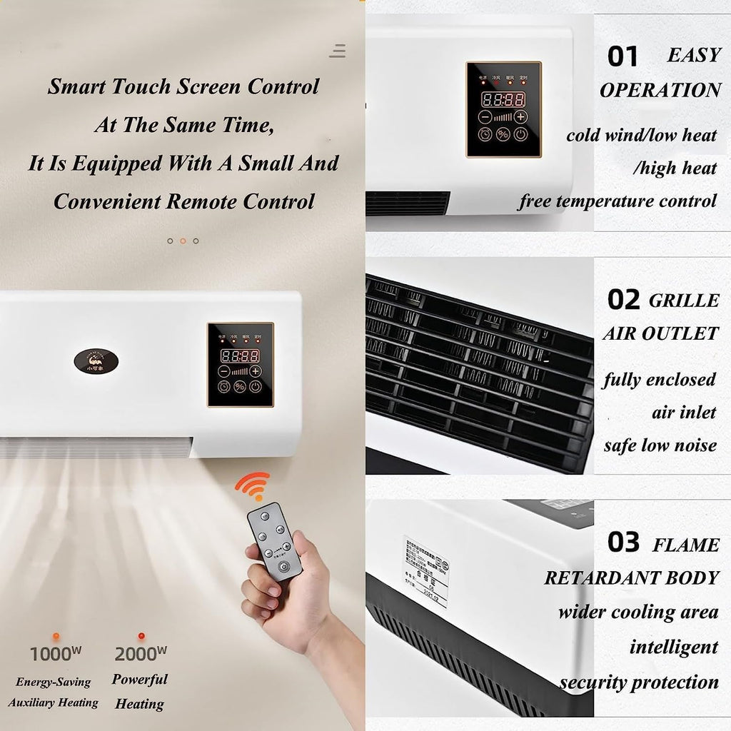 Wall Mounted Mini Cooling and Heating Air Conditioner with Remote Control H968270