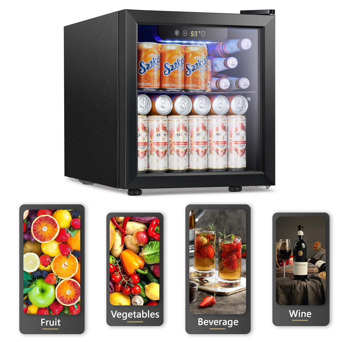 1.7 cu.ft Black Beverage Cooler & Refrigerator L9904