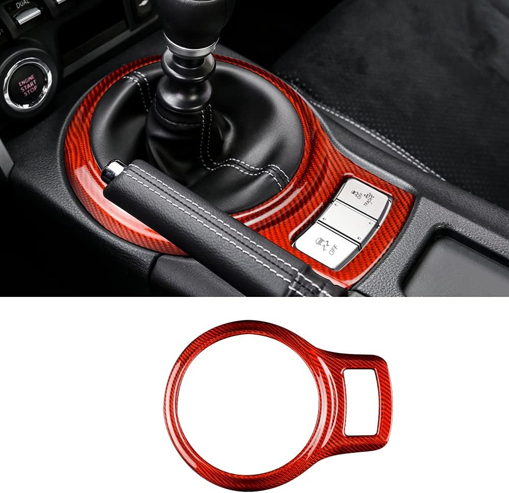 Carbon Fiber Gear Shift Panel Frame Cover Trim Sticker, Black W960897