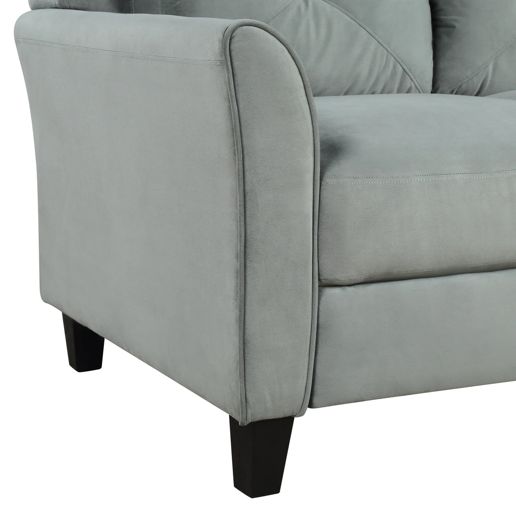 Grey 3 Piece Button Tufted Sectional Sofa Set D222832