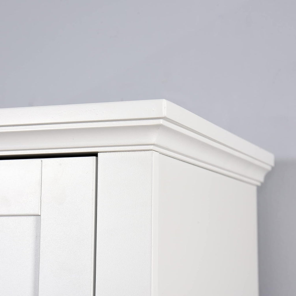 White 15.7"L x 11.8"W x 67"H Narrow Bathroom Storage Cabinet with Shelves and Door X97338