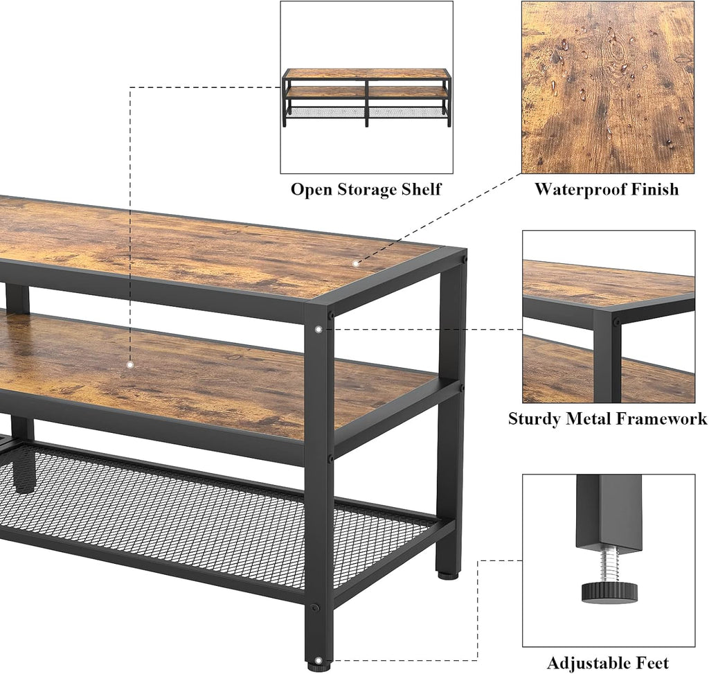 Rustic Brown and Gray Oak TV Stand Y908487